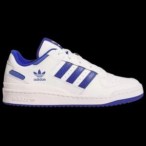 Adidas Mens Forum Low CL White and Blue Sneakers Size 10.5